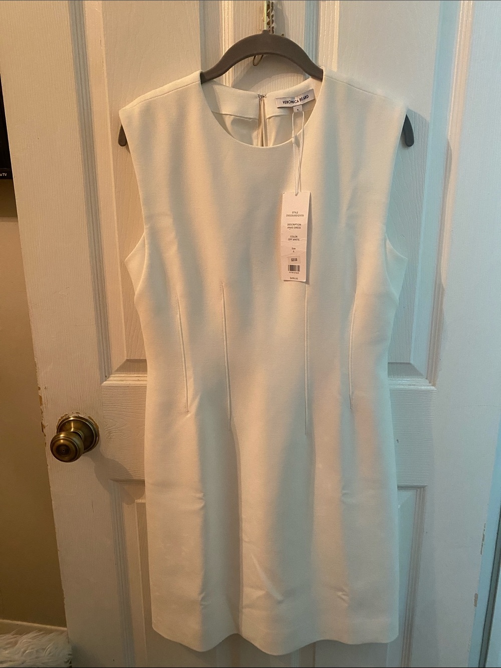 Veronica Beard  Ivory Sleeveless Shift Dress Size 6